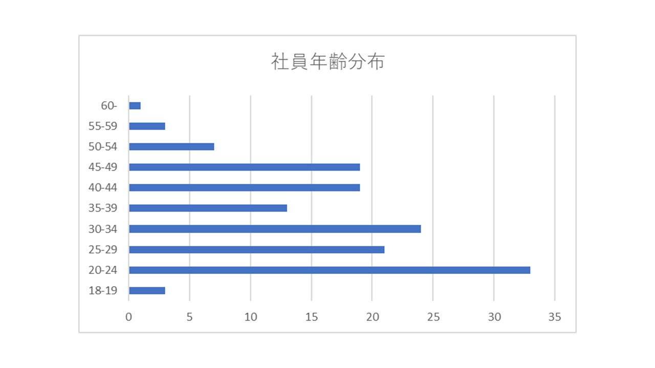 従業員の平均年齢 ビッグ測量設計株式会社